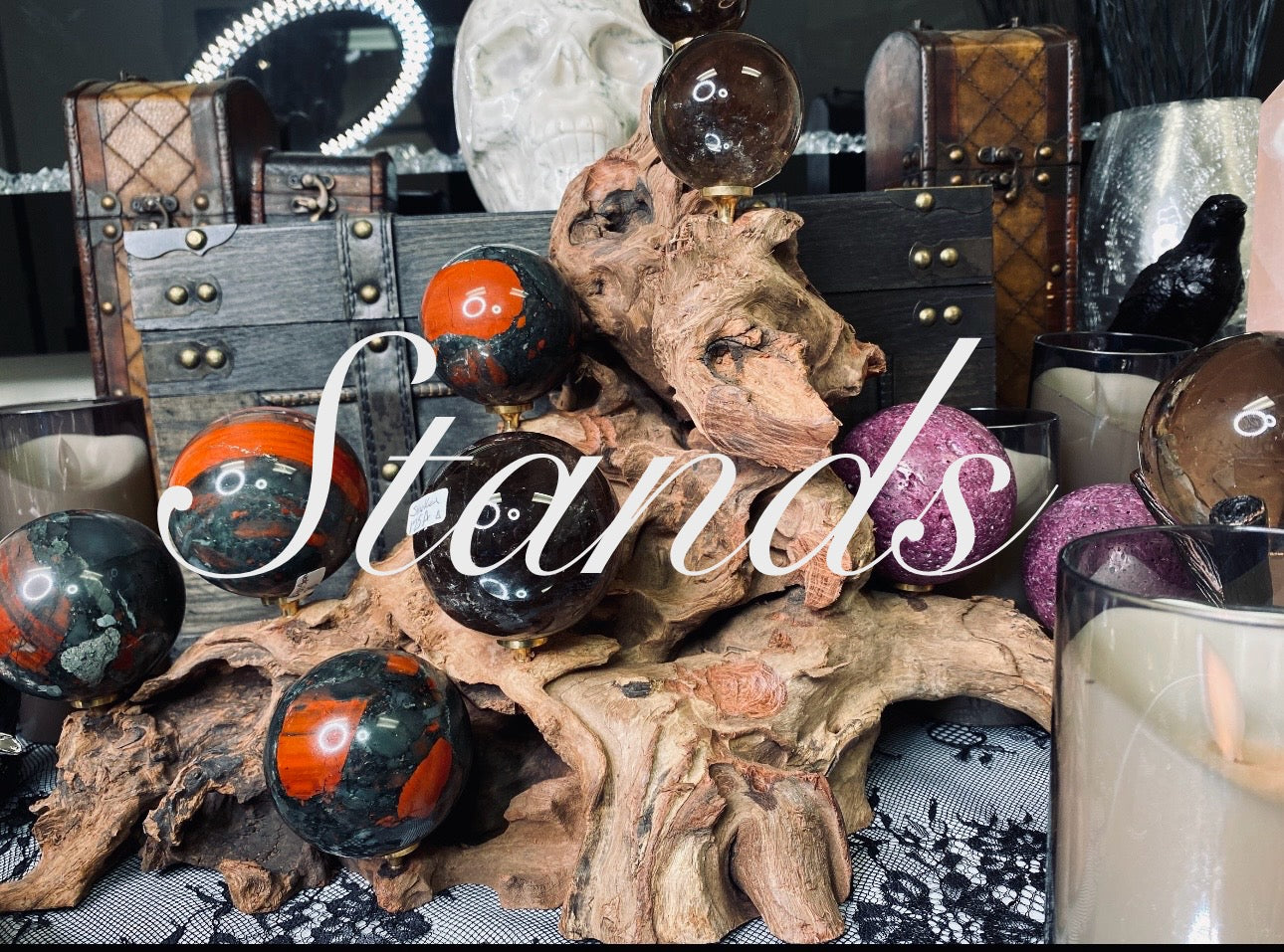 Sphere, slab, and specimen stands