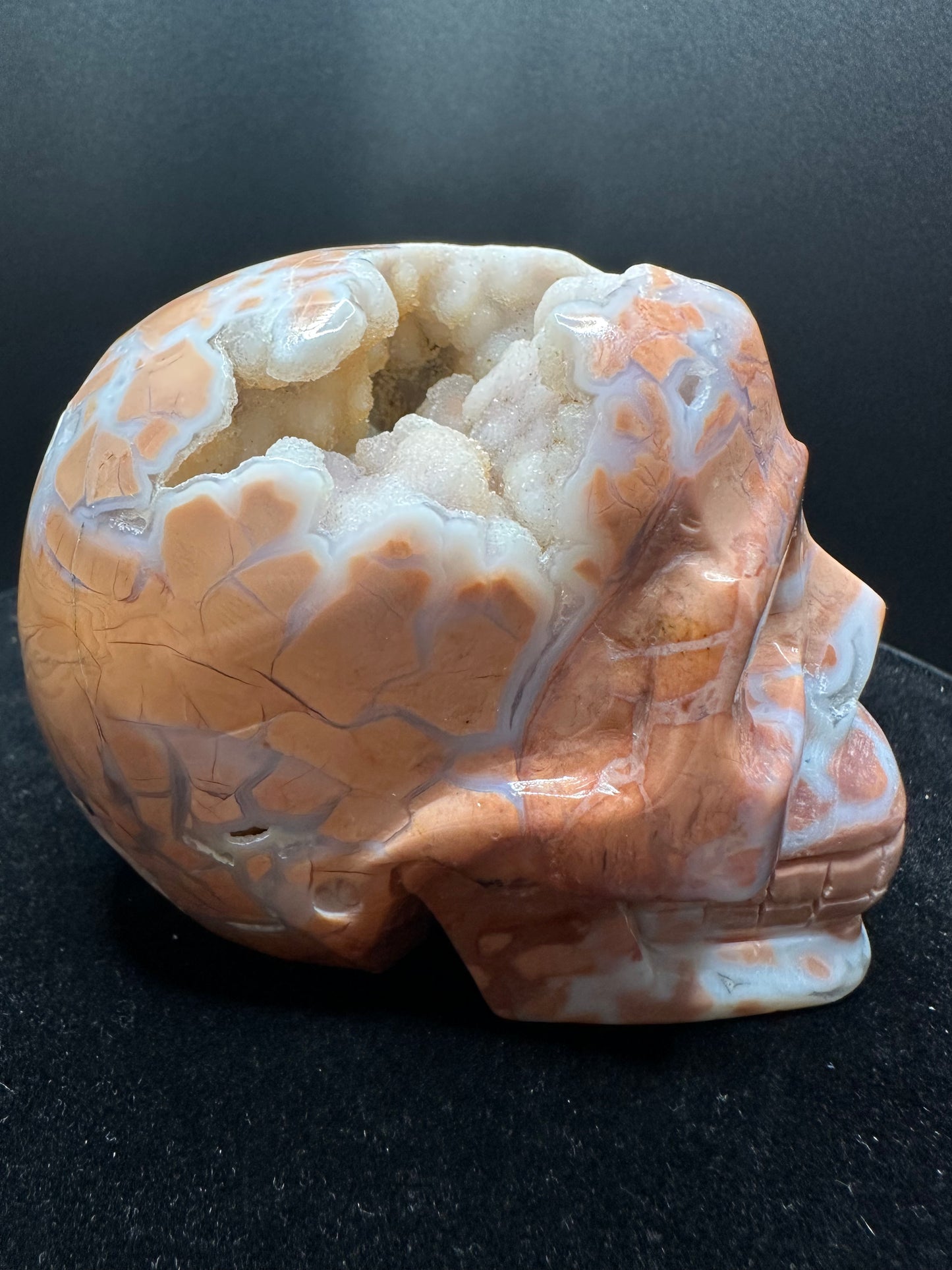Cotton Candy Agate Skull