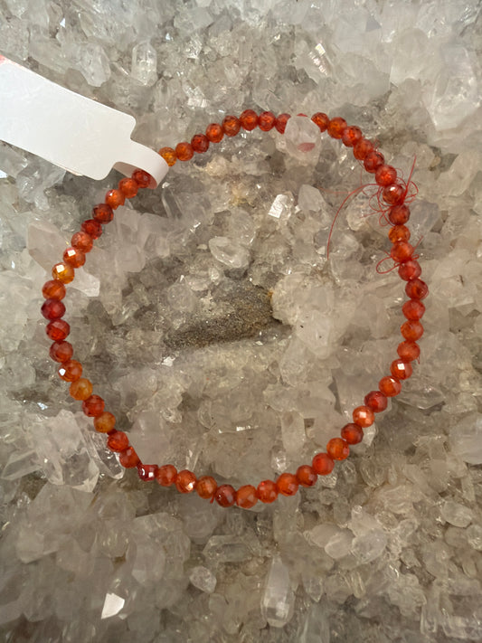Sunstone Faceted Beaded Bracelet 4mm
