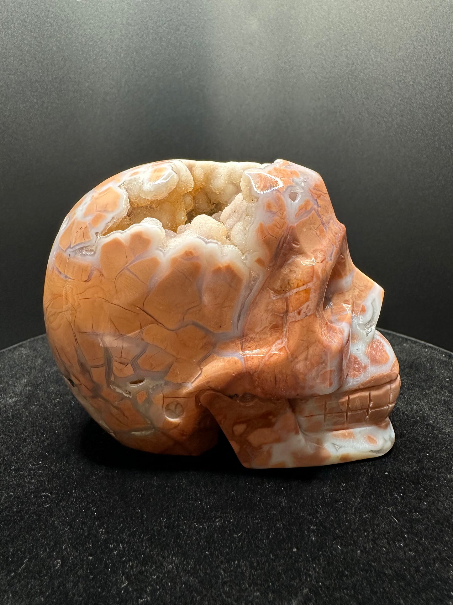 Cotton Candy Agate Skull