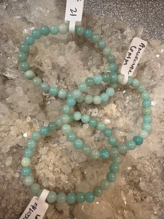 Amazonite Beaded Bracelet 6mm