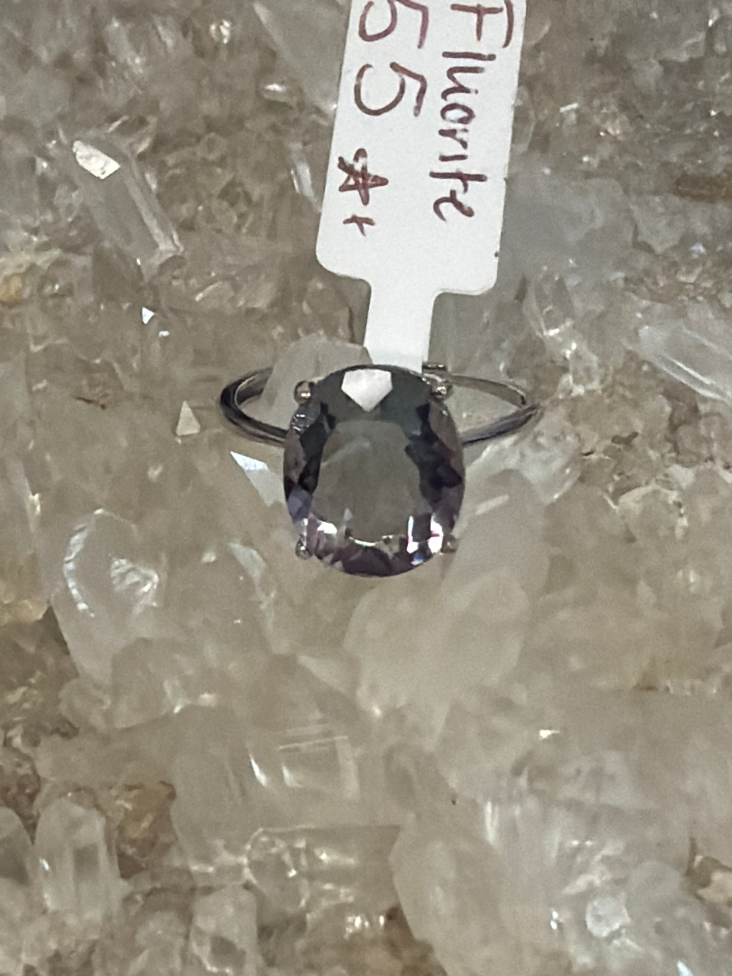 Fluorite ring 925 Sterling Silver