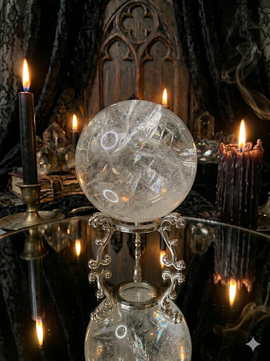 Clear quartz sphere
