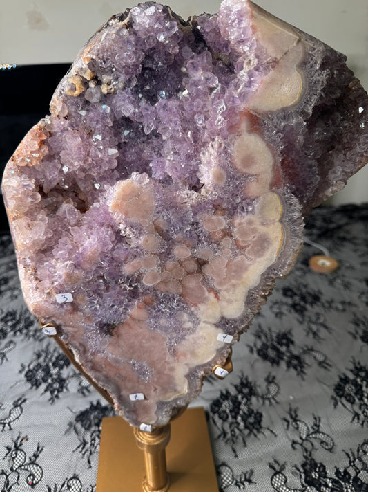 XXL Pink Amethyst on Rotating Stand