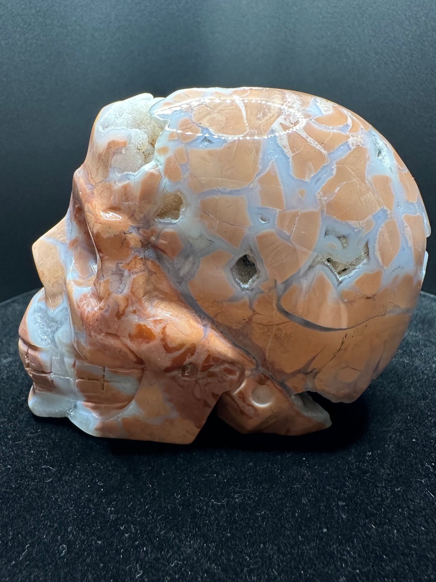 Cotton Candy Agate Skull