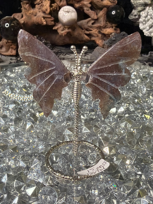 purple Moss Agate butterfly