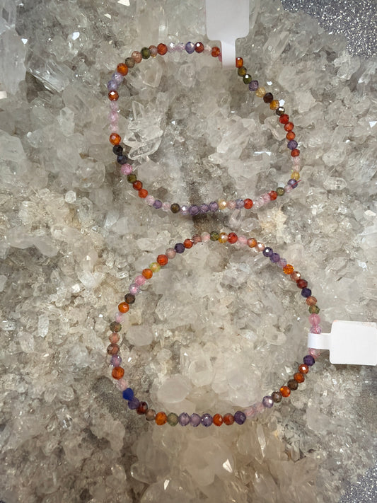 Mixed stone Faceted Beaded Bracelet 4mm