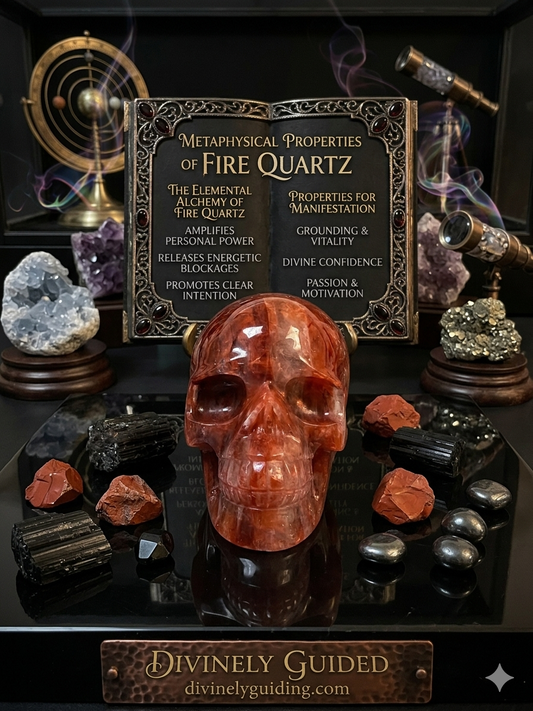 Fire quartz Skull