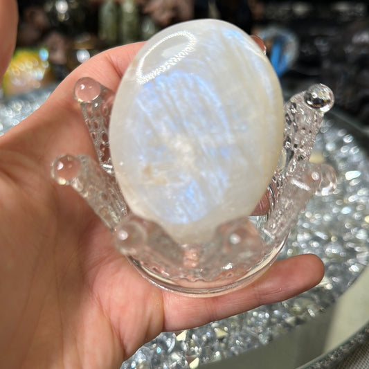 Moonstone palm stone intuitively chosen
