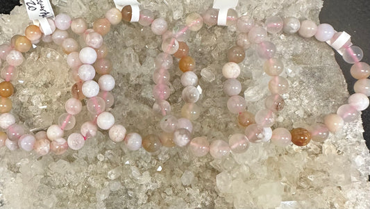 FLOWER AGATE BRACELET - stimulate the Heart Chakra, promoting emotional healing and helps connect with our feelings of love and compassion. releases muscle tension, emotional support &headache relief