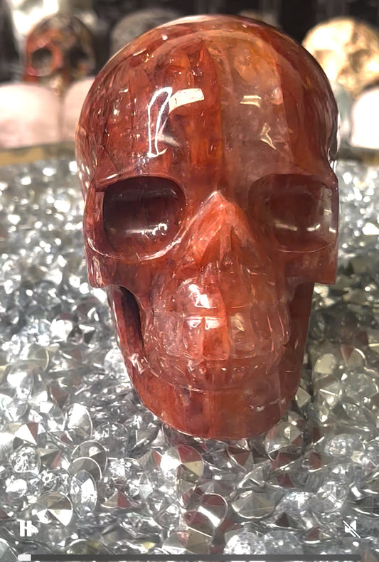Fire Quartz Skull