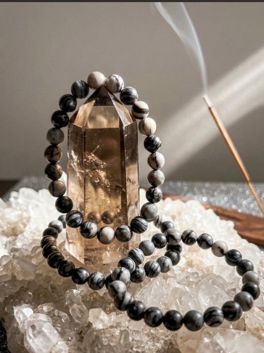 Black Spiderweb Jasper