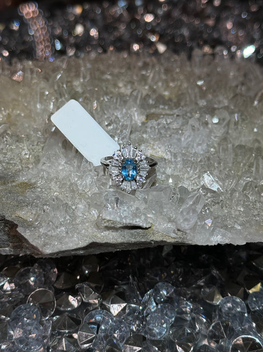 Topaz 925 sterling silver adjustable band
