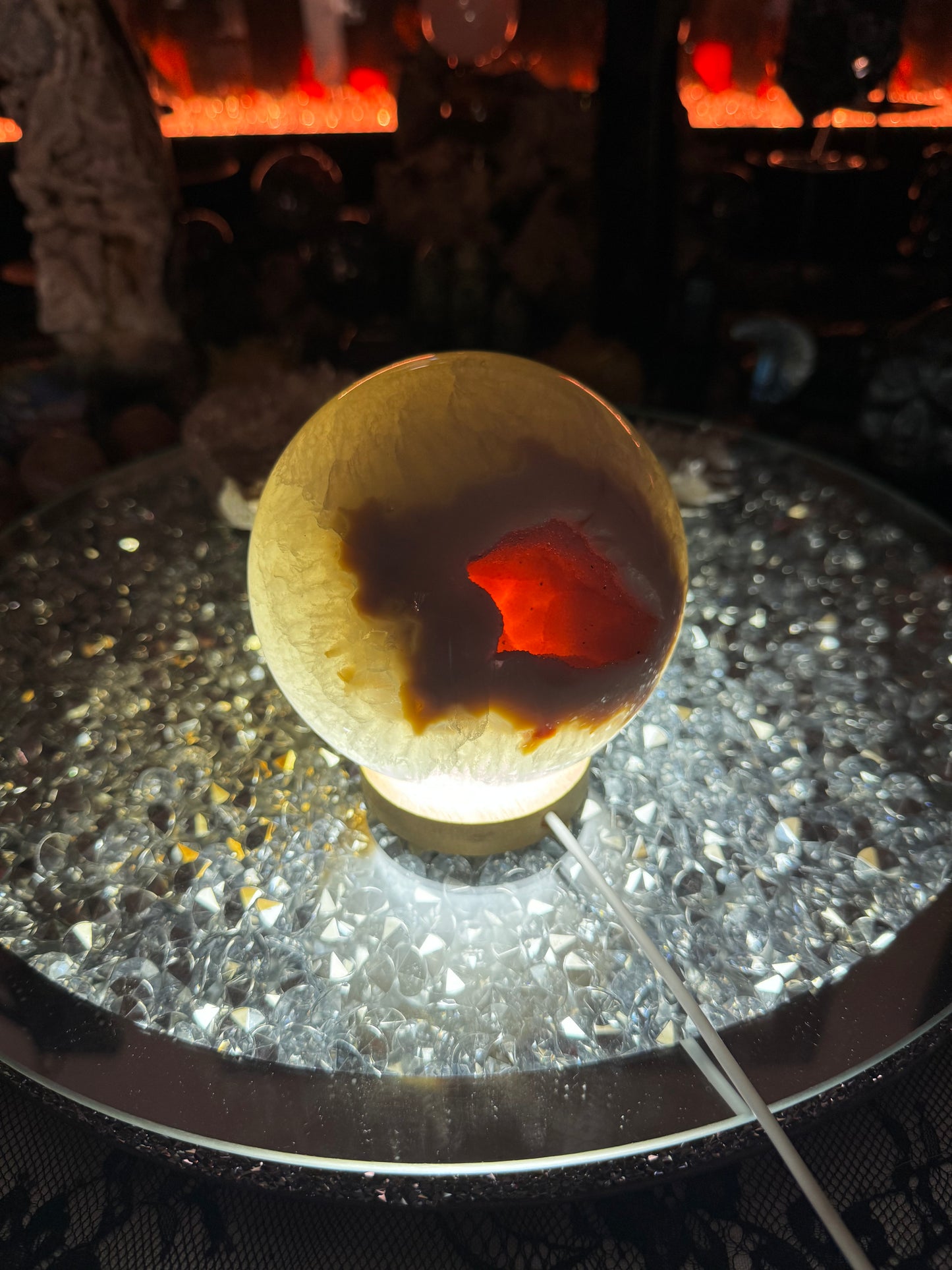 Druzy pink amethyst sphere
