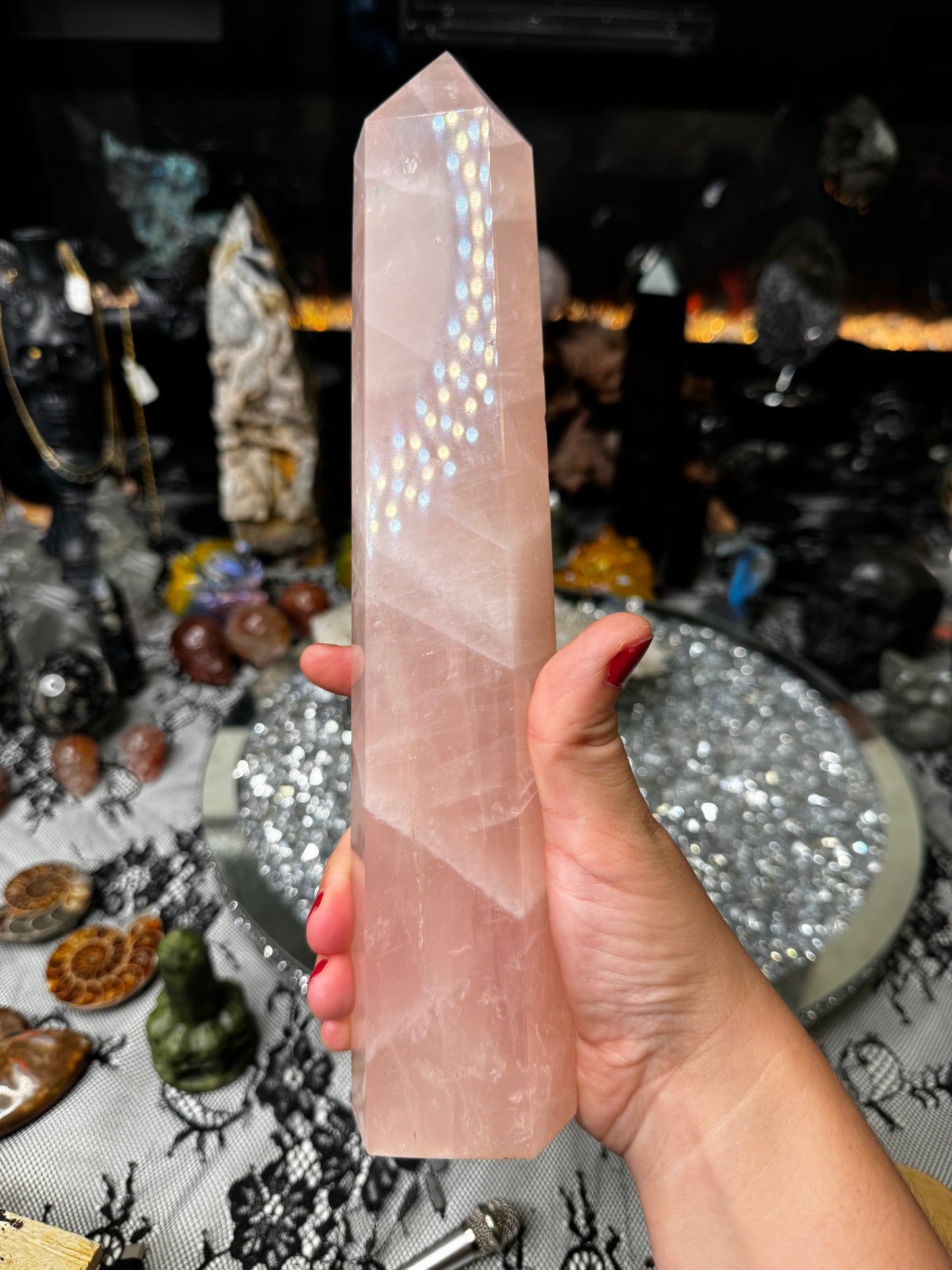 Rose quartz tower