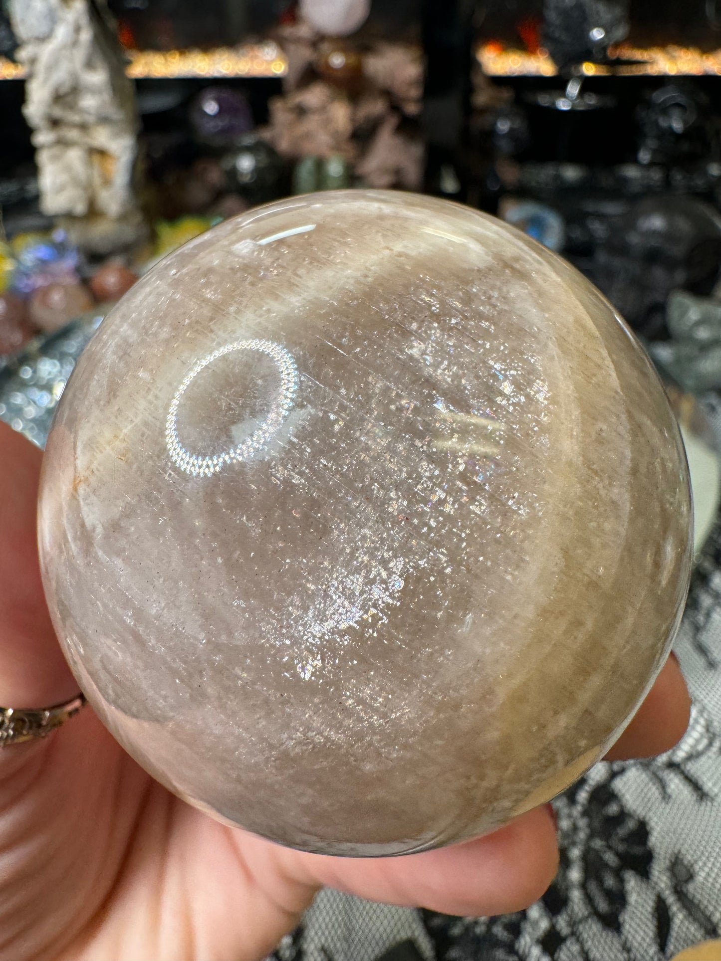 Sunstone moonstone sphere