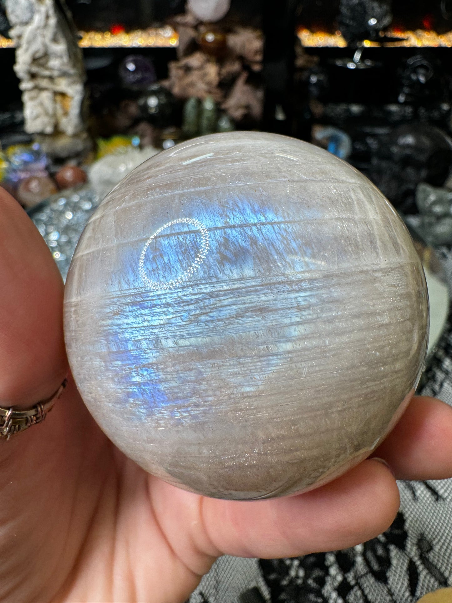 Sunstone moonstone sphere