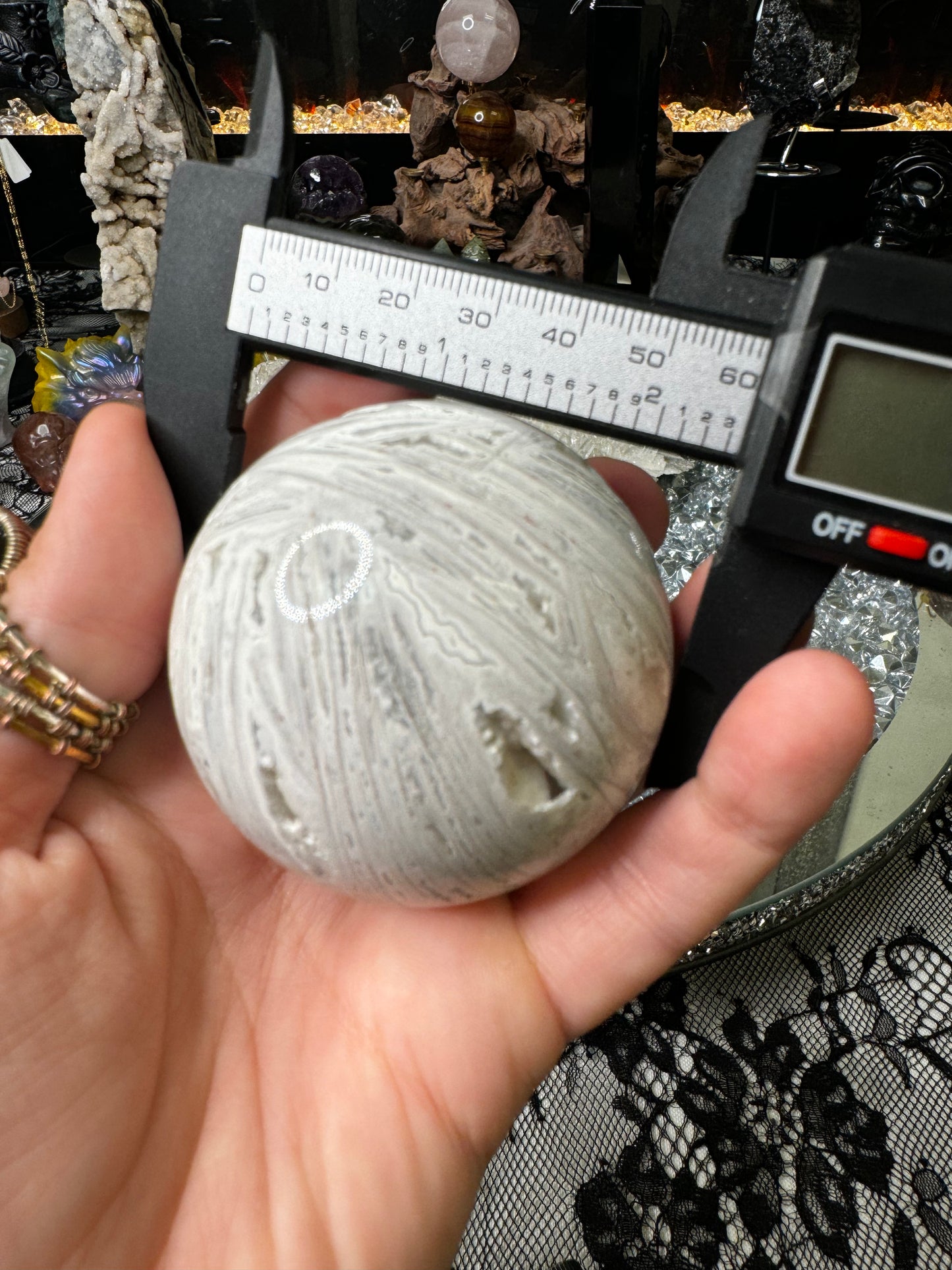 All white mexican lace sphere