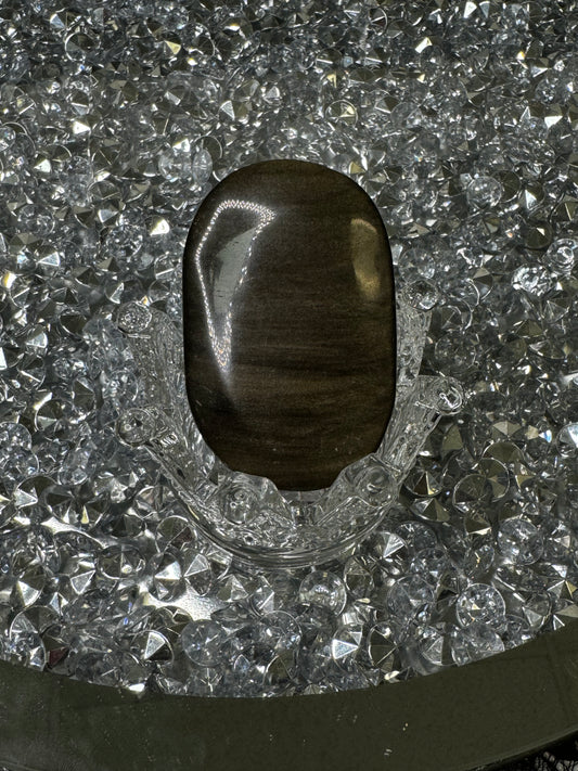 Gold sheen obsidian palm stone intuitively chosen
