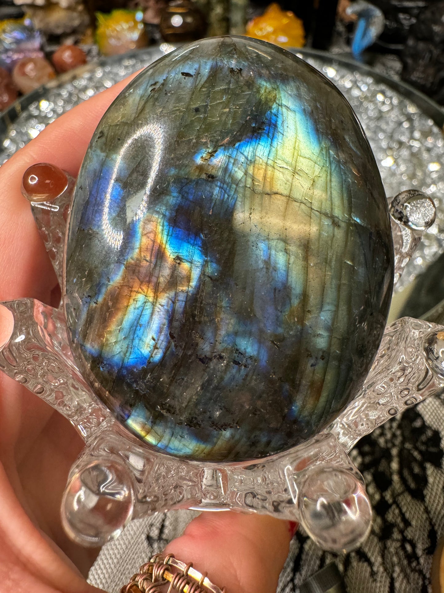 Labradorite palm stone intuitively chosen