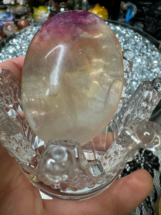 Fluorite palm stone intuitively chosen