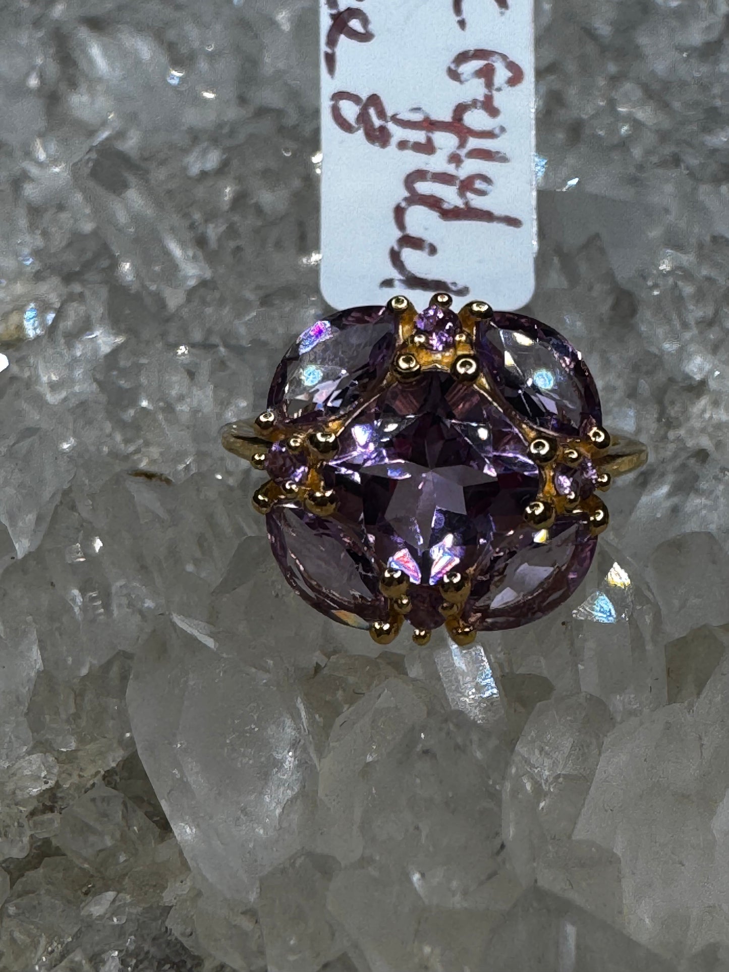 Gold filled size 8 amethyst ring