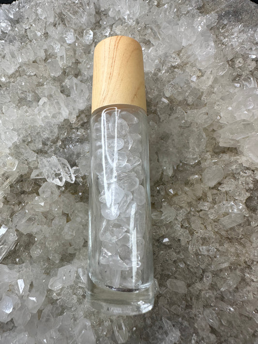 Clear Quartz Roll On Bottle For Essential Oils