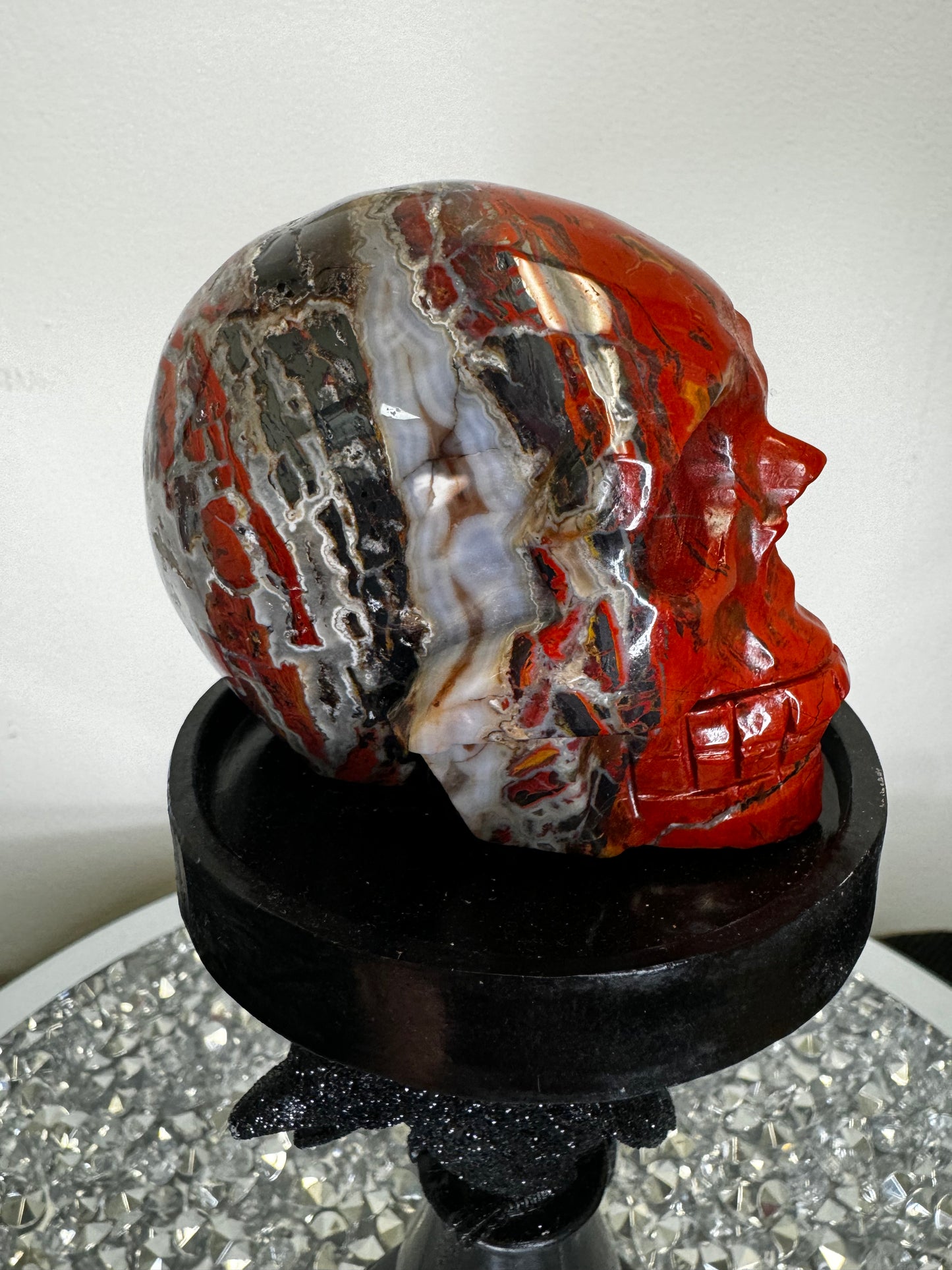 Red agate skull