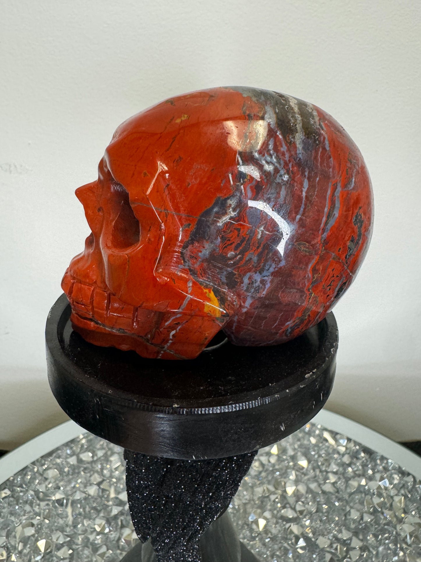 Red agate skull