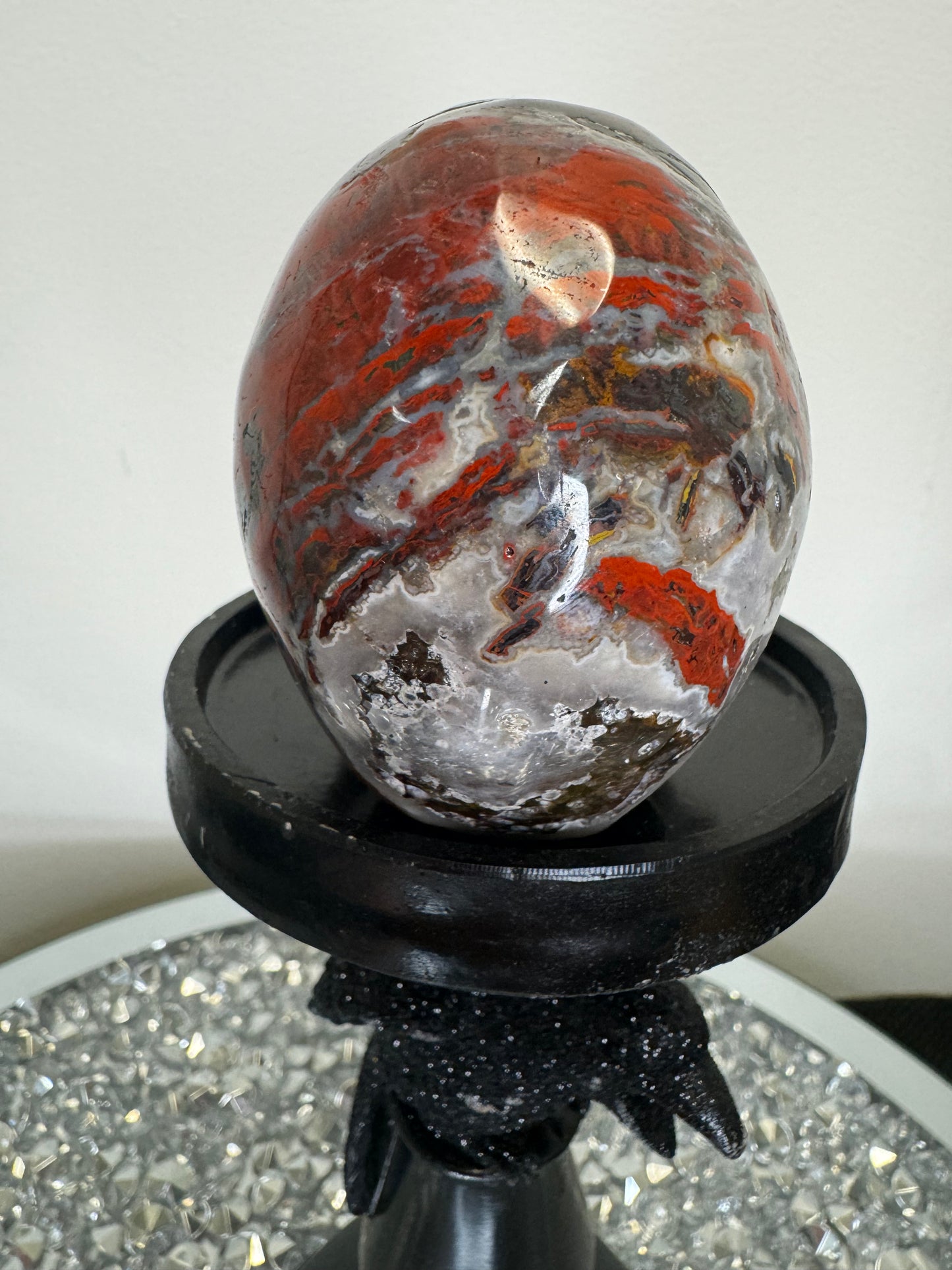 Red agate skull
