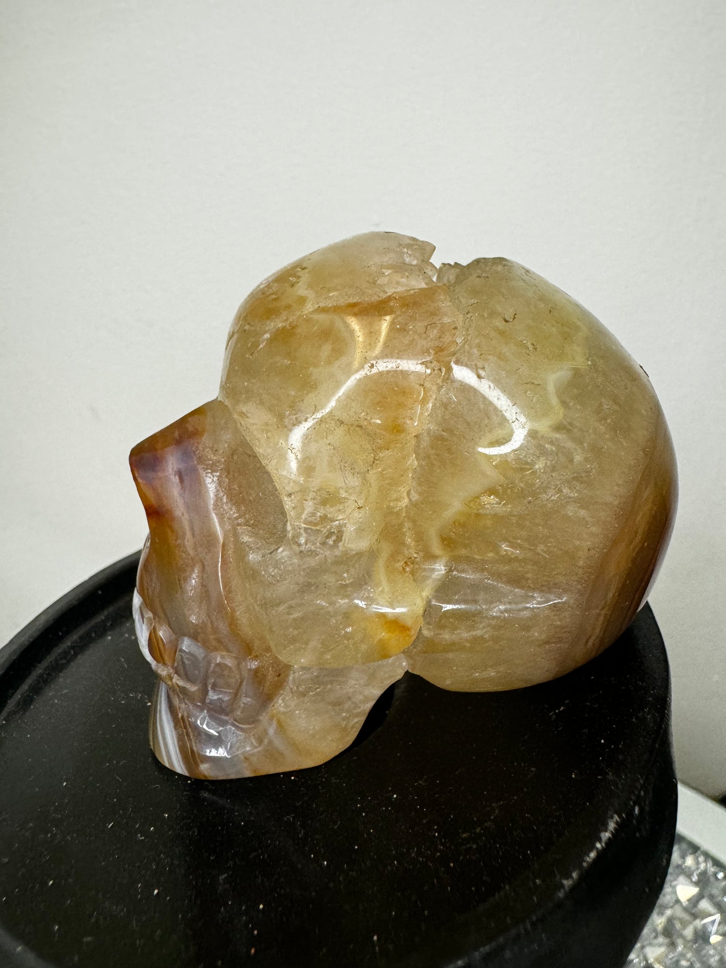Druzy agate skull