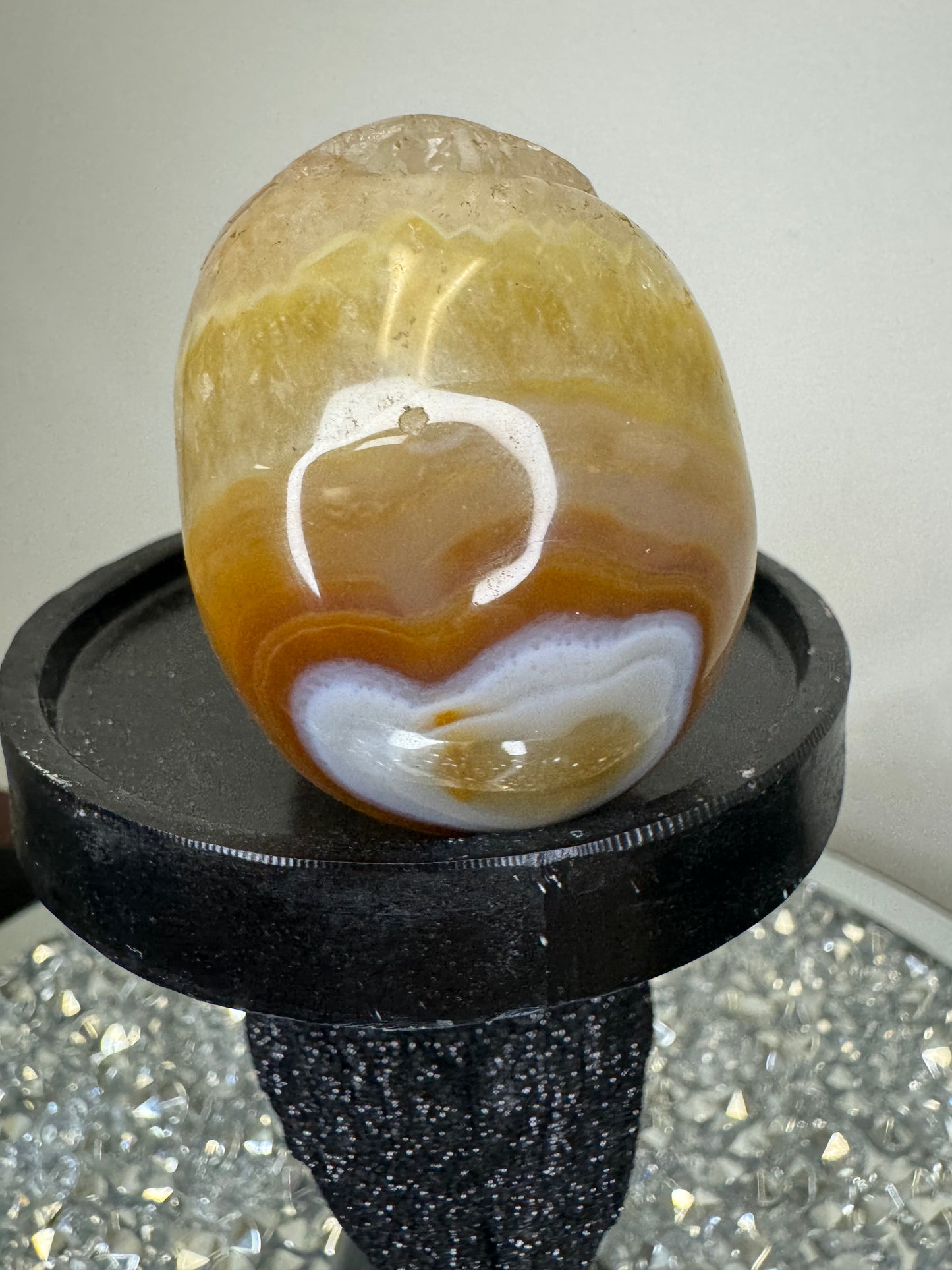Druzy agate skull