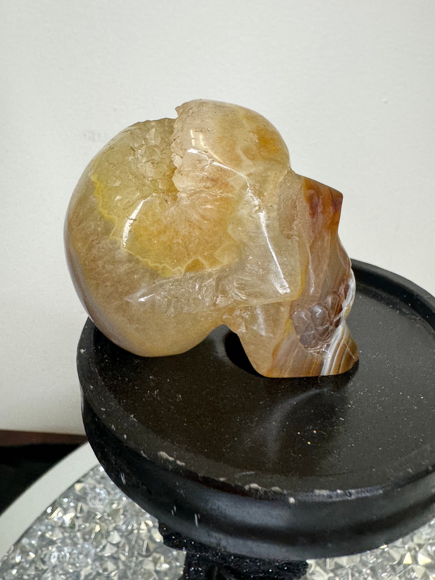 Druzy agate skull