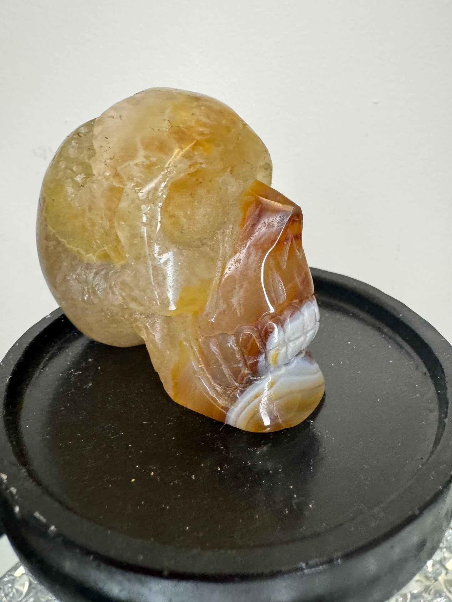 Druzy agate skull