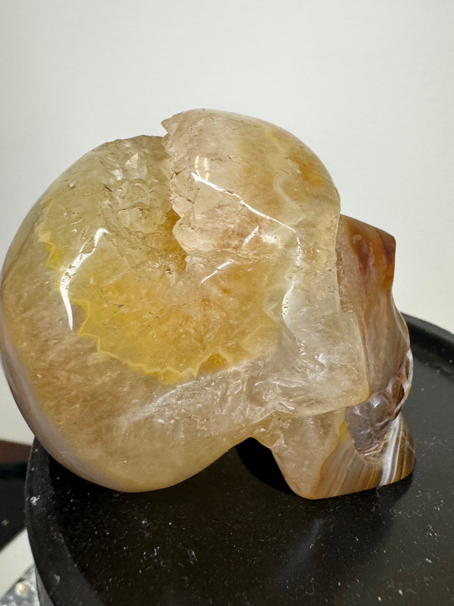 Druzy agate skull