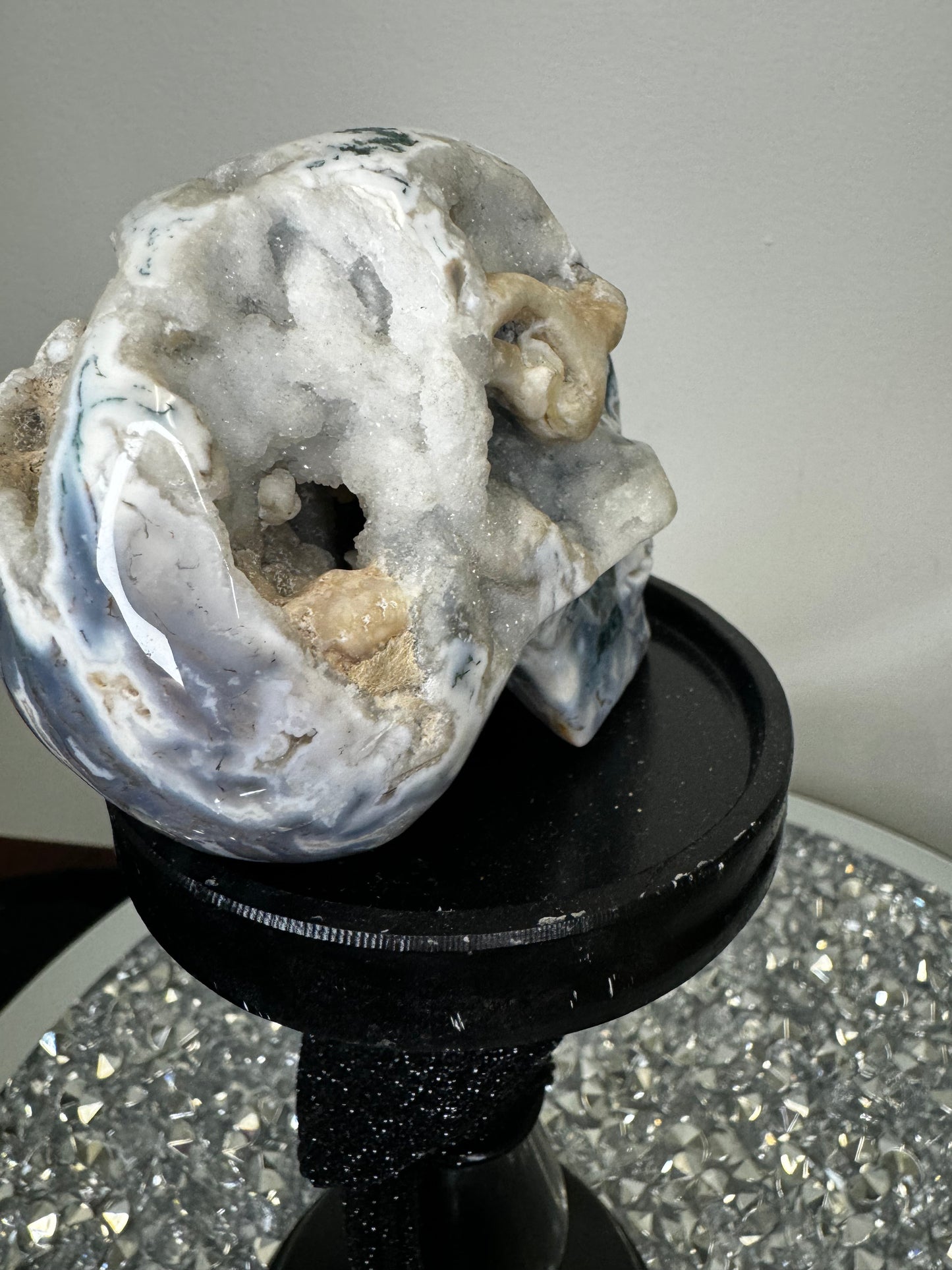 Molten purple moss agate skull