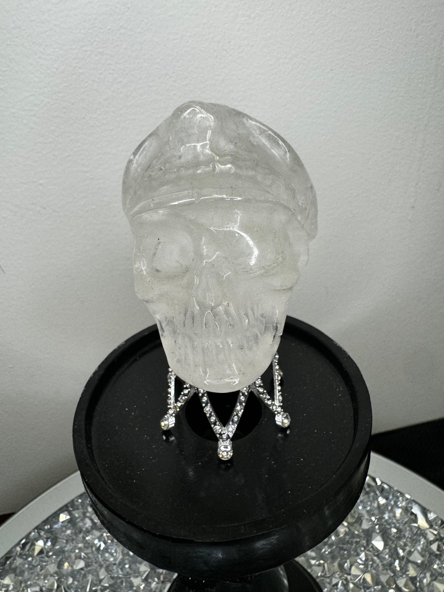 Clear quartz captain skull