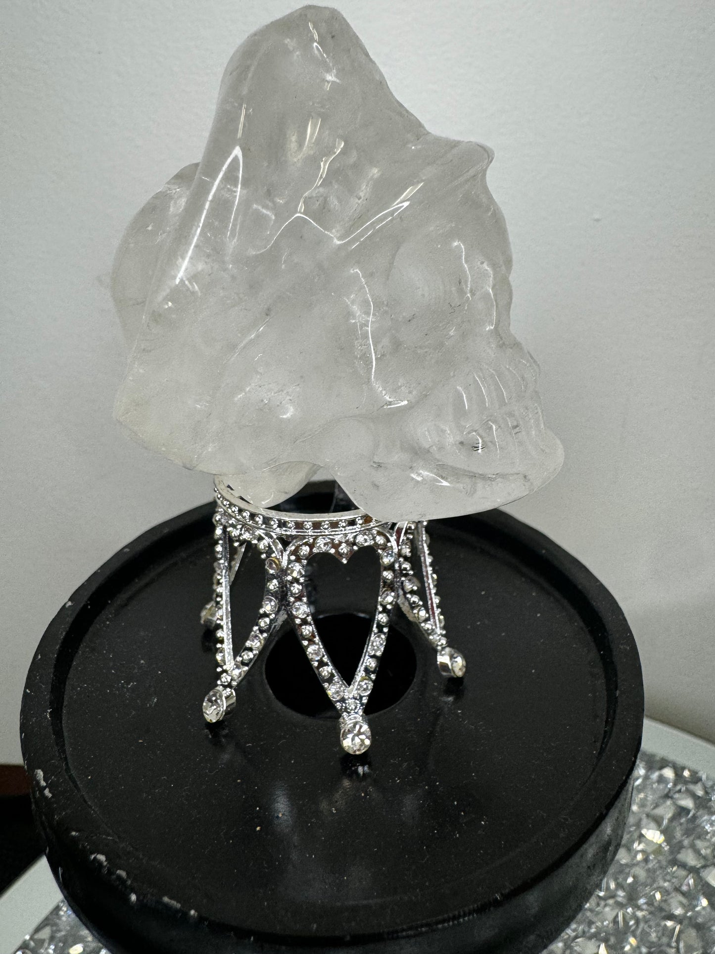Clear quartz captain skull