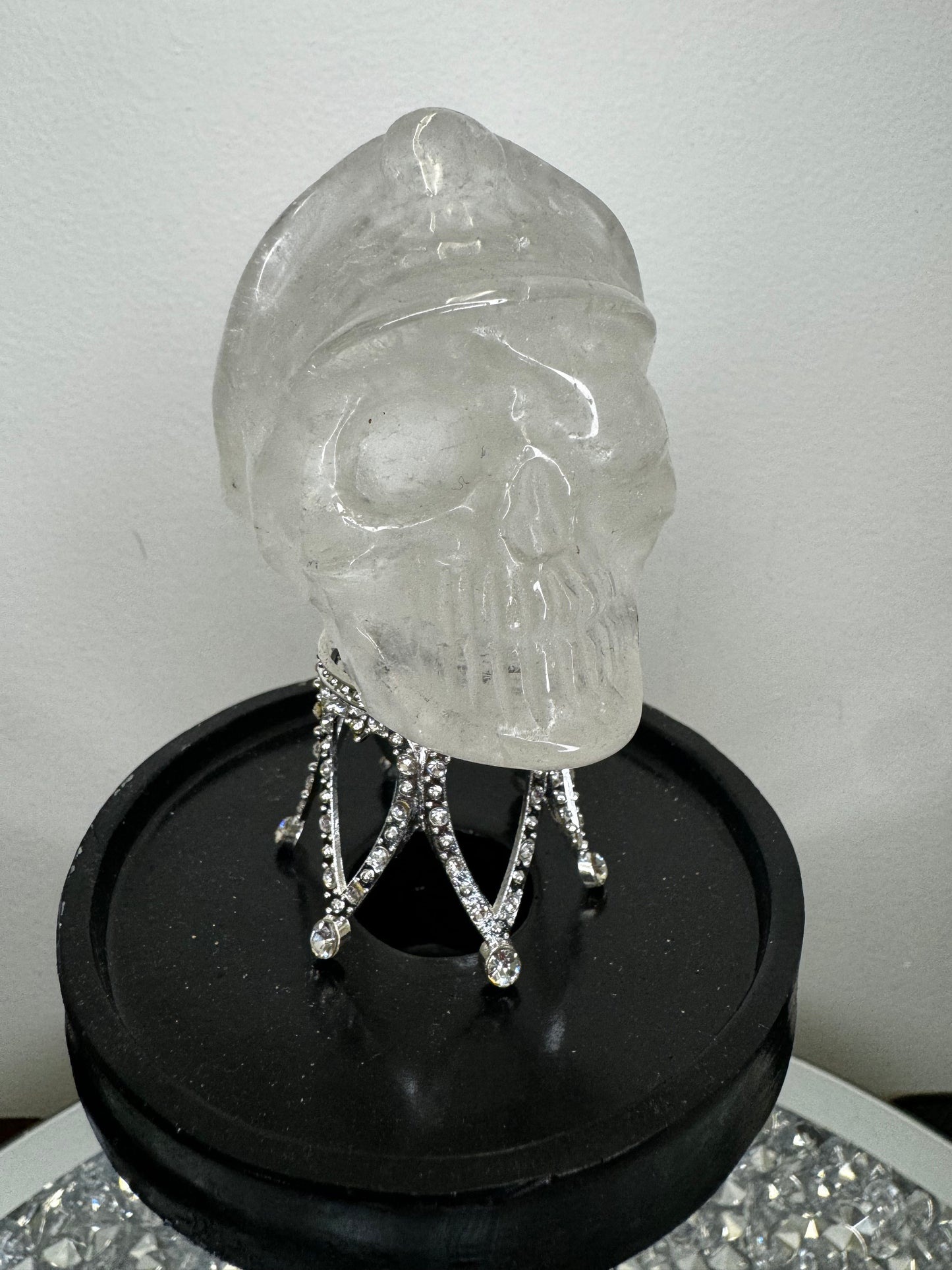 Clear quartz captain skull