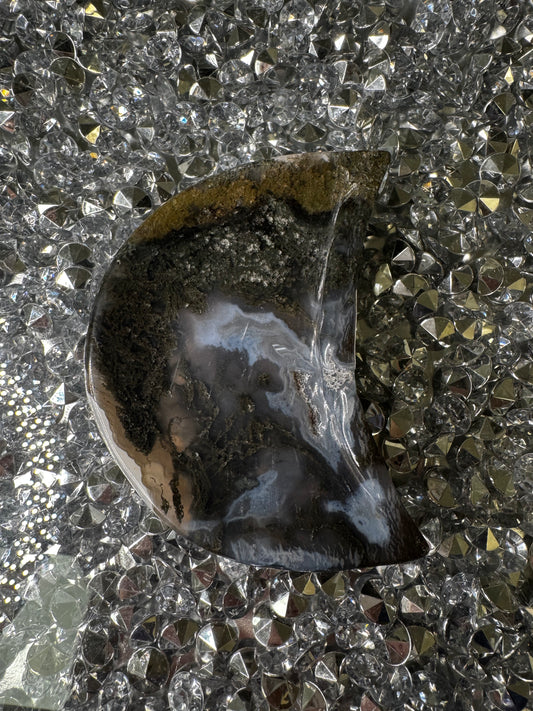 Moss Agate Moon Bowl