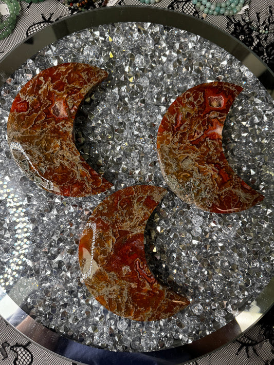 Red Moss Agate Moon