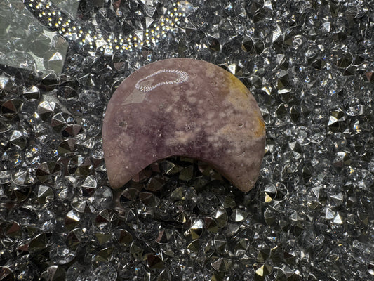 Pink Amethyst & Flower Agate Moon