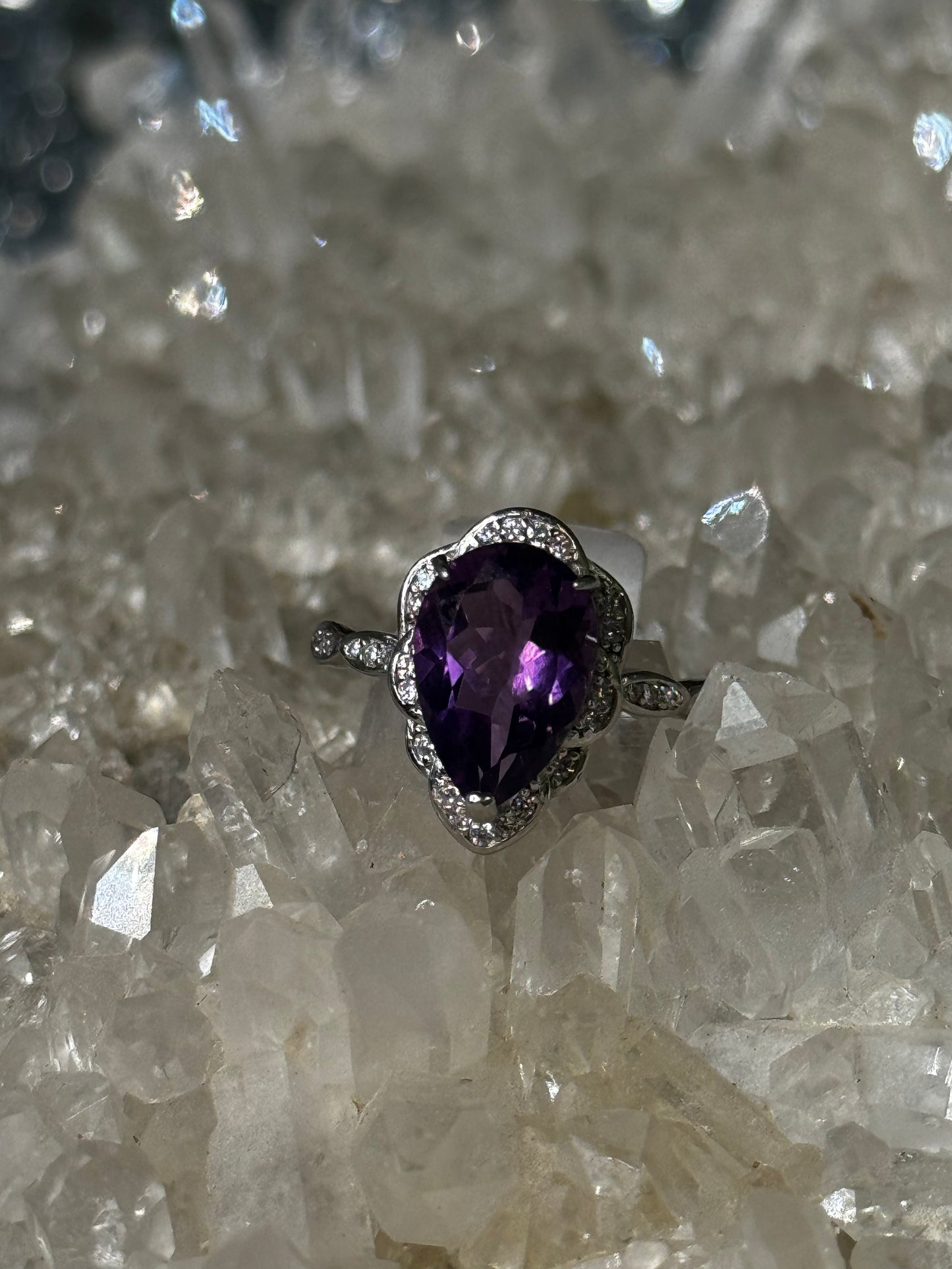 Amythest 925 sterling silver ring