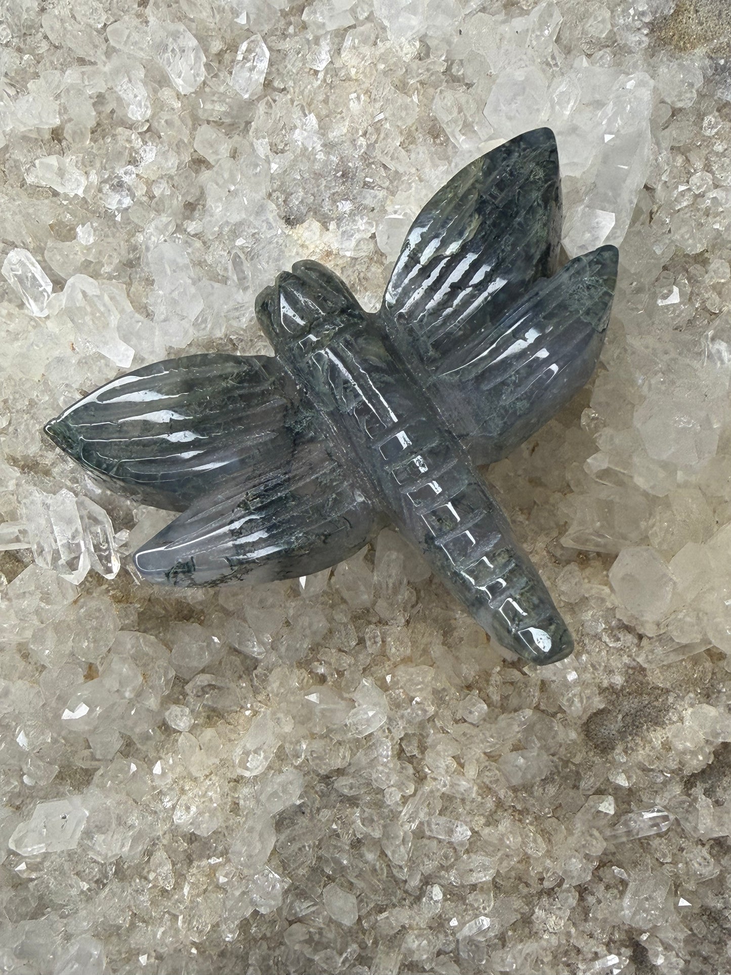 Moss Agate Dragonfly