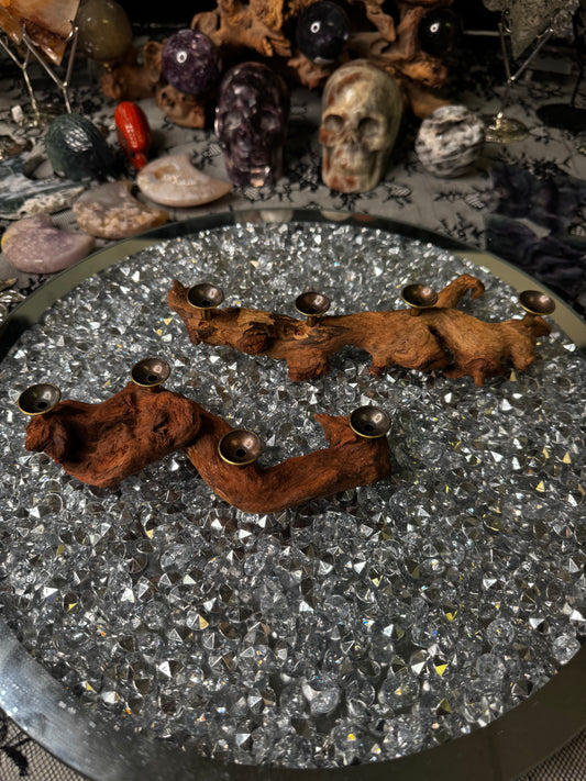 Quadruple Drift Wood Sphere Stand