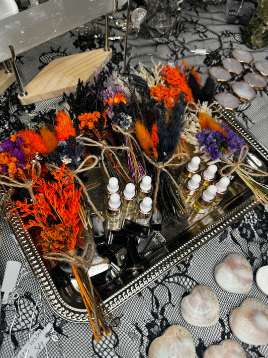 Intuitively chosen Halloween style mini bouquet air freshener