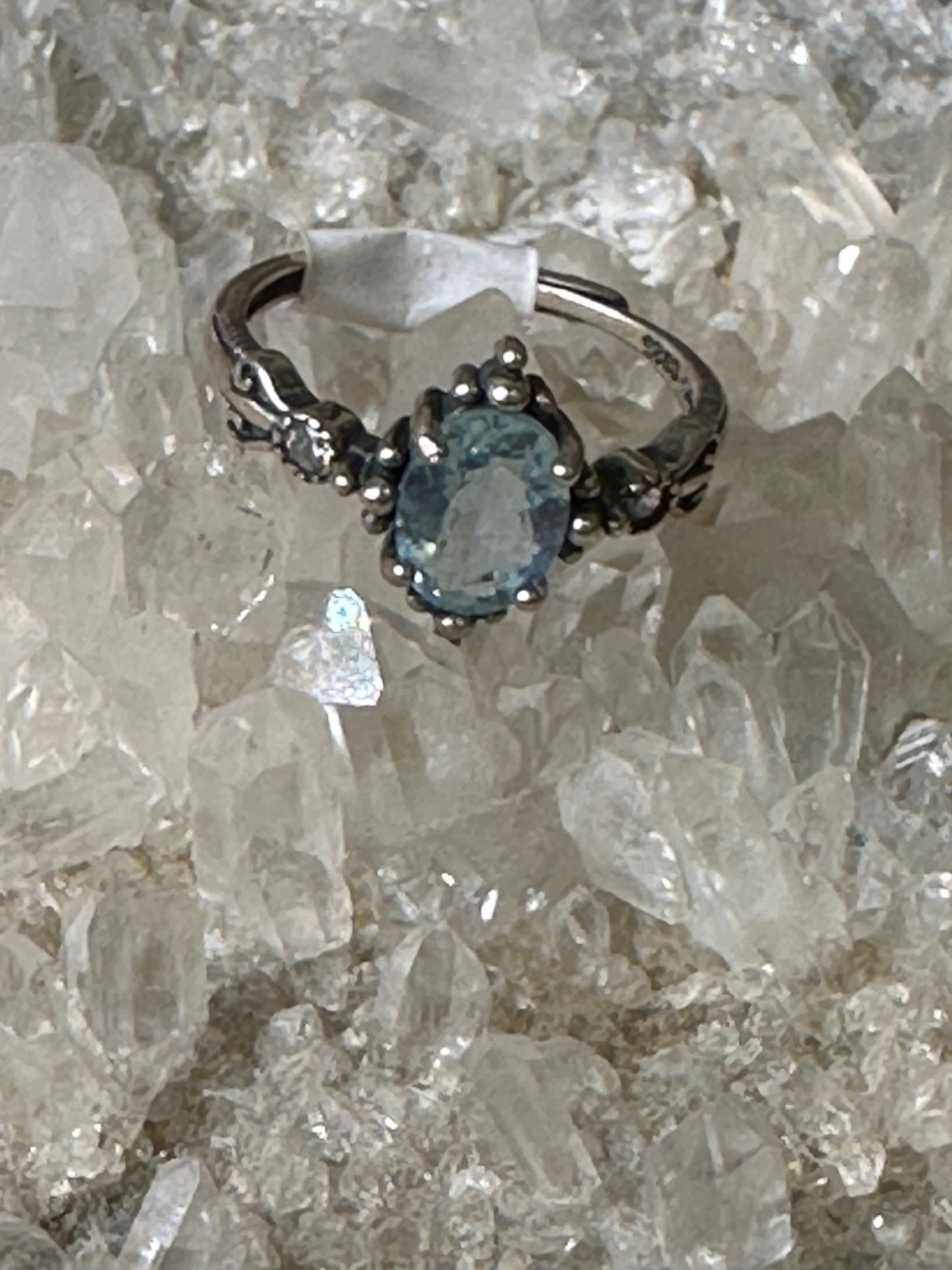 Aquamarine 925 Sterling Sliver Ring