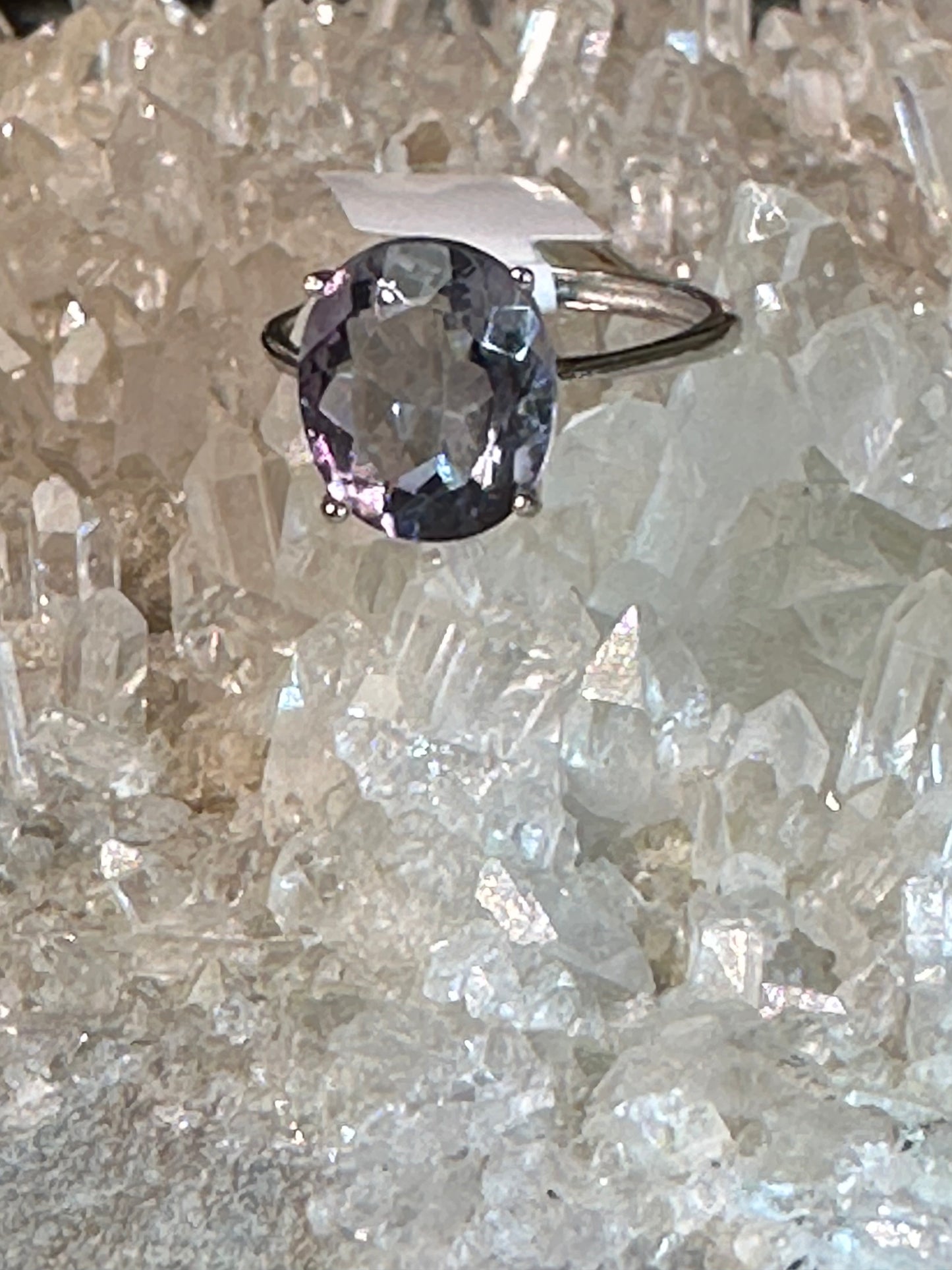 Fluorite 925 sterling silver adjustable band
