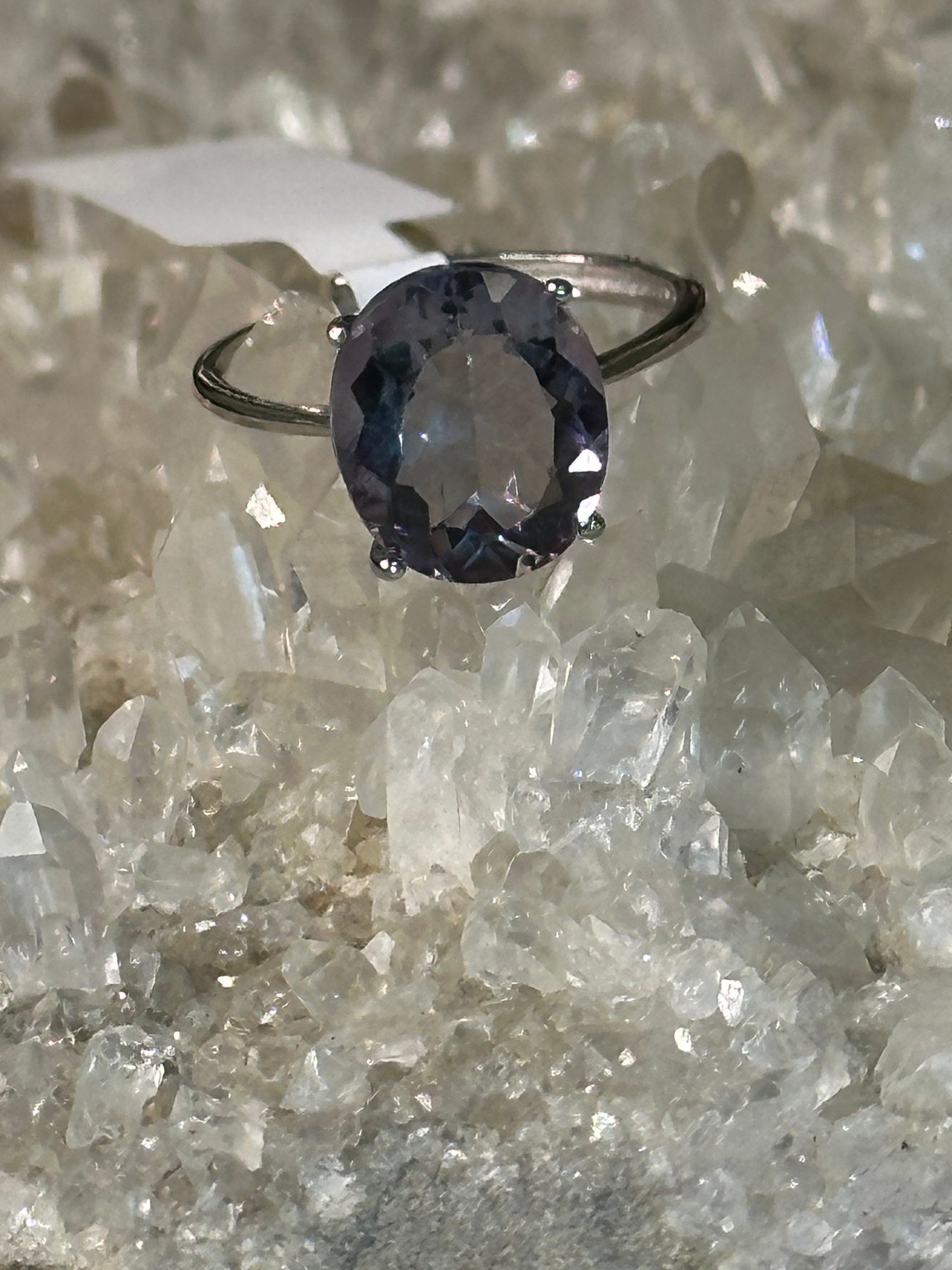 Fluorite 925 sterling silver adjustable band