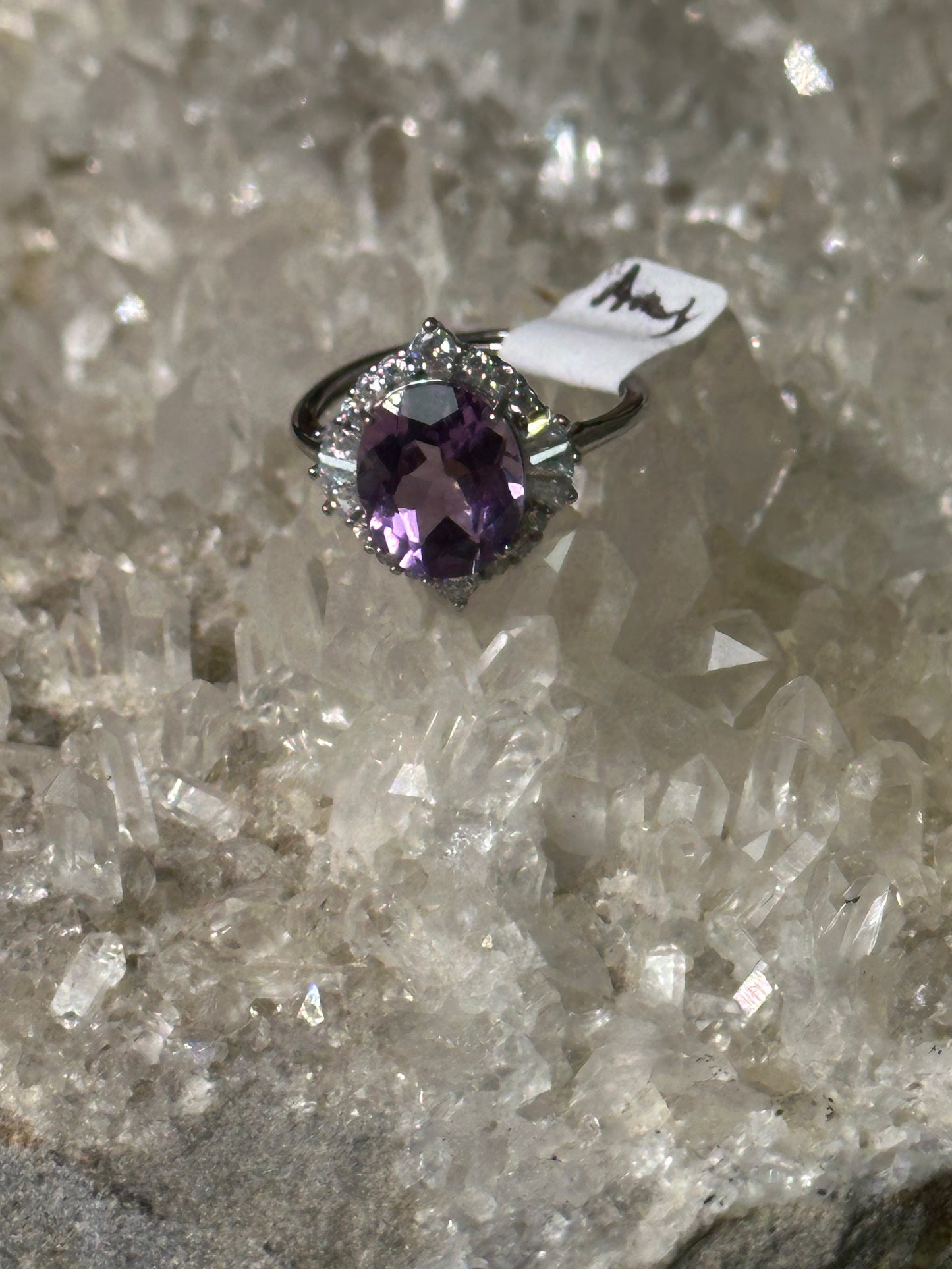 Amythest 925 sterling silver ring